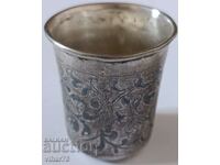 Old Silver vodka glass with stamp 84