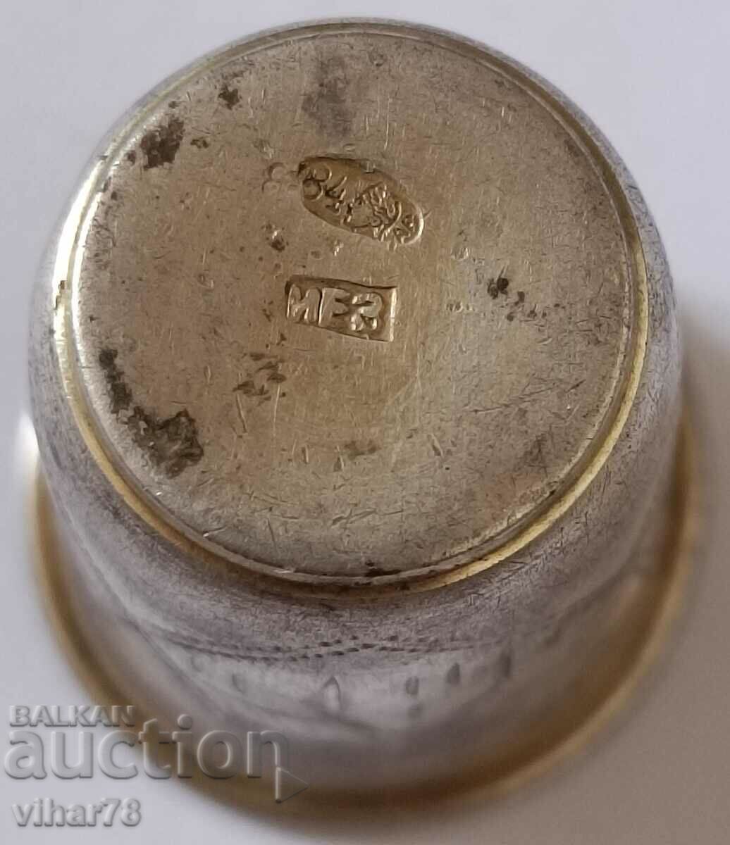 Old Silver vodka glass with stamp 84 - 6 Old Silver vodka glass with stamp 84 - 6