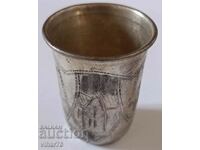 Old Silver vodka glass with stamp 84