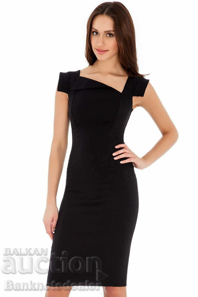 D1783C Шикозна черна рокля в стил MadMen size 6
