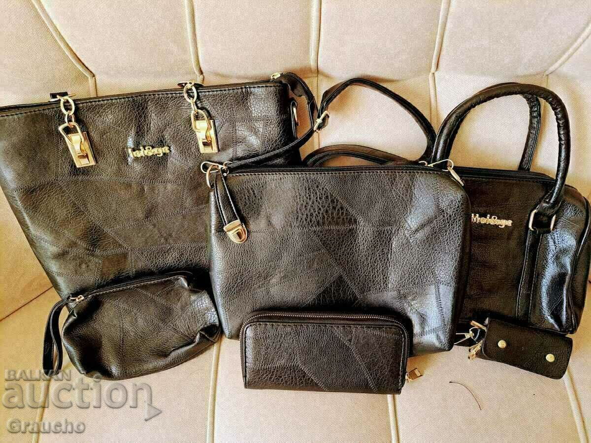 Auction  6-piece eco leather handbag set