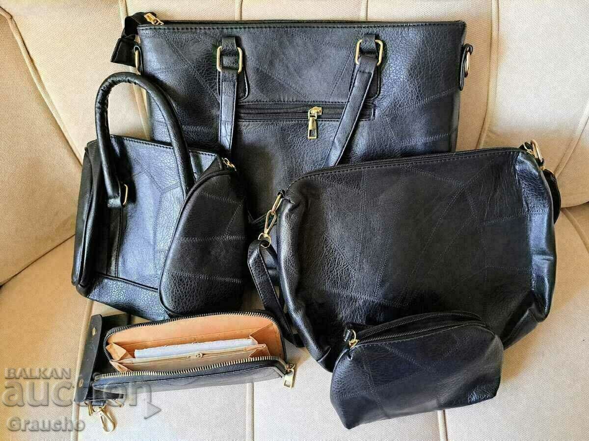 Set genți de mână din 6 piese din piele ecologică - 5 Set genți de mână din 6 piese din piele ecologică - 5