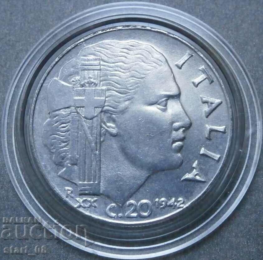Italia 20 de centesimi 1942