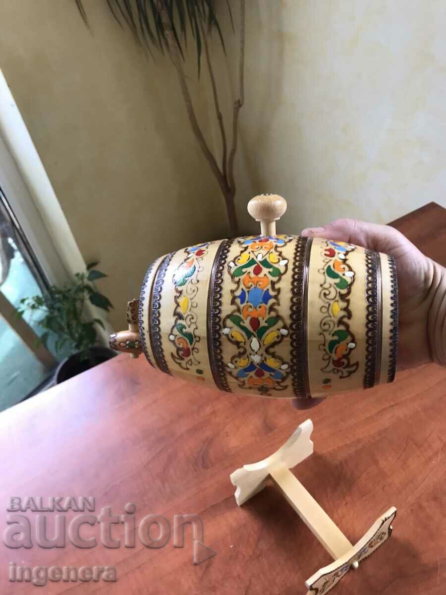 BARREL KEG WOOD CARVING STAND PYROGRAPH DRAWING NEW - 5 BARREL KEG WOOD CARVING STAND PYROGRAPH DRAWING NEW - 5