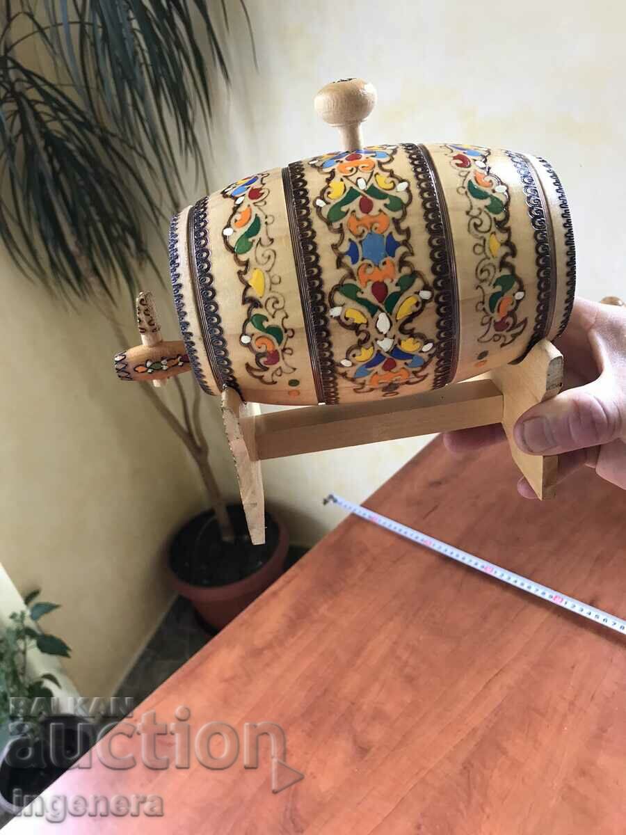 BARREL KEG WOOD CARVING STAND PYROGRAPH DRAWING NEW - 6 BARREL KEG WOOD CARVING STAND PYROGRAPH DRAWING NEW - 6