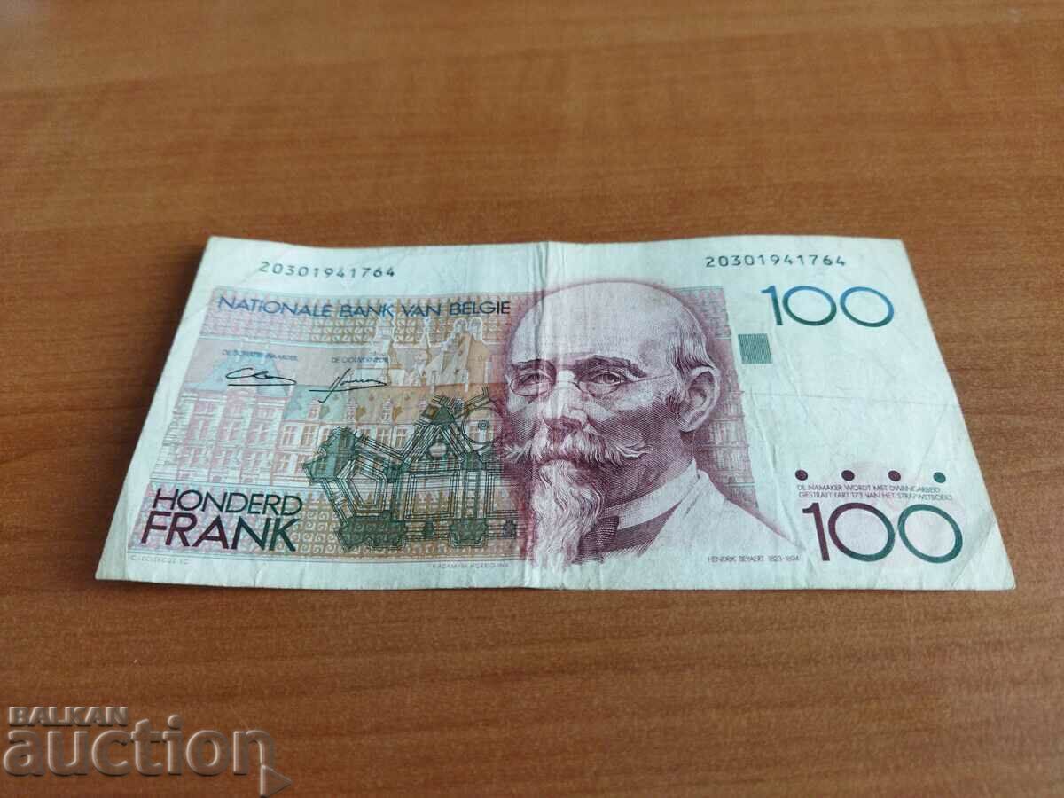 Bancnota de 100 de franci din Belgia din 1982. Bancnota de 100 de franci din Belgia din 1982.