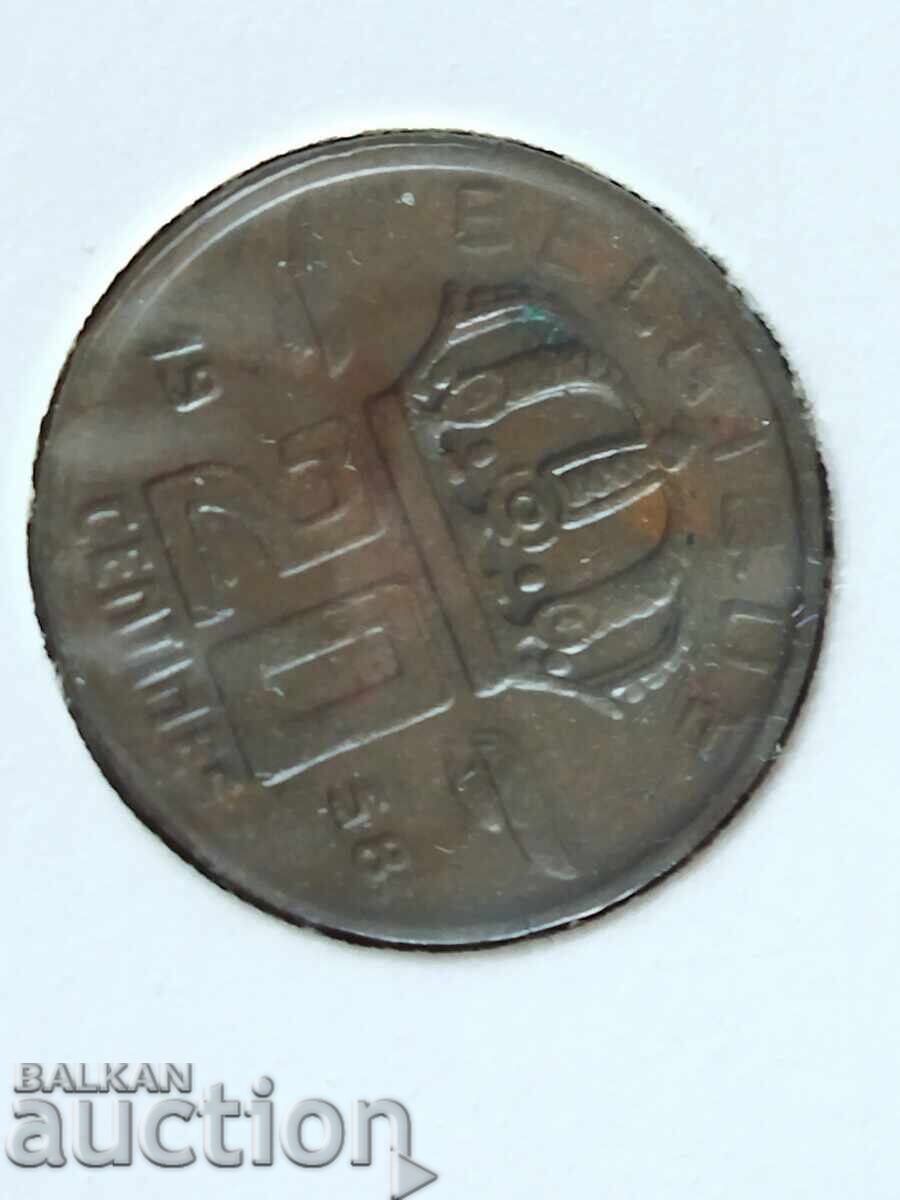 Belgium 20 centimes coin from 1958. - 6