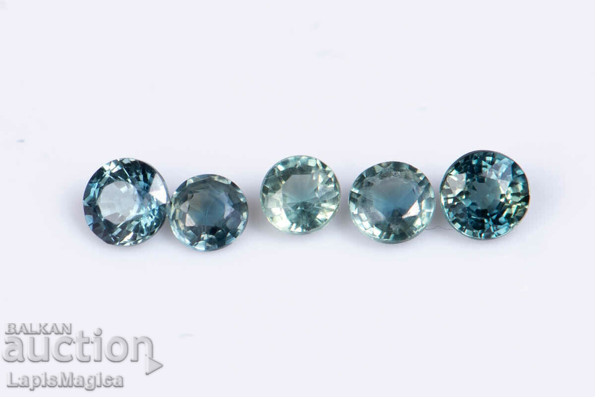 5 pcs blue sapphire 0.75ct round cut #4