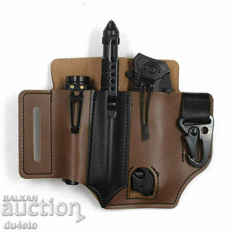 Tactical leather bag belt holster and many tools k