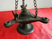 Antique Bronze OTTOMAN Oil Lamp Triple