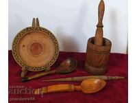 LOT of various old wooden vessels