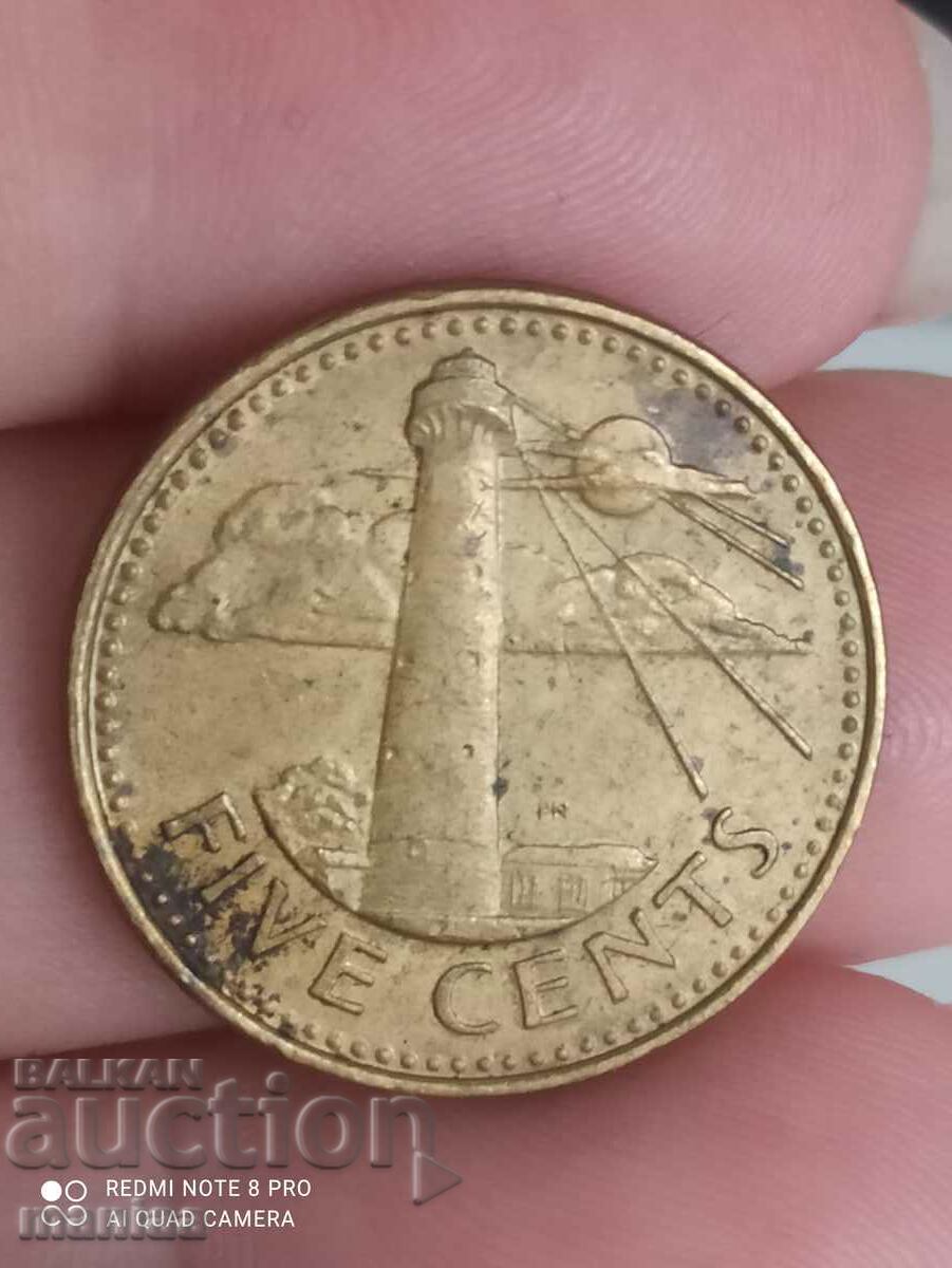 5 cents Barbados 1980