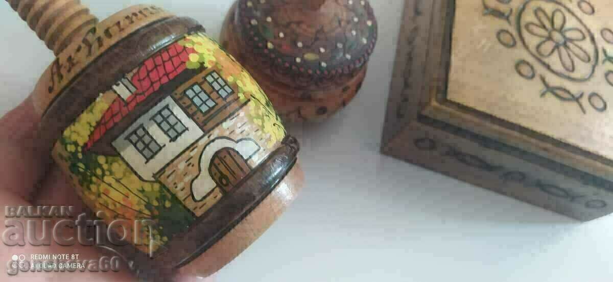 Corkscrew, salt shaker and jewelry box/wooden - 5