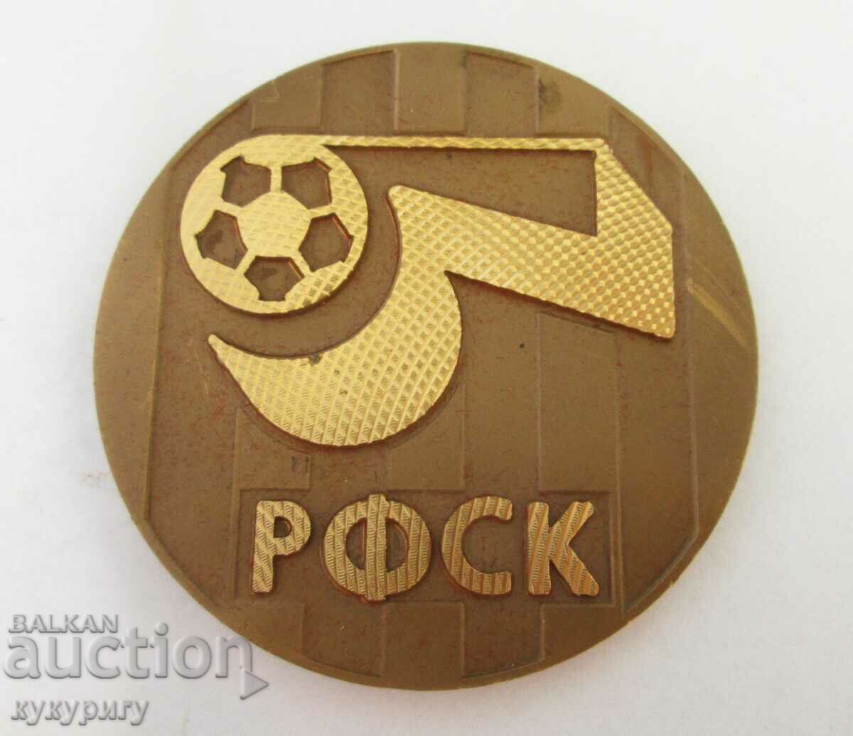 Placă veche cu medalie de masă Clubul sportiv de fotbal arbitru