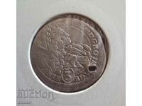Austria 3 Kreuzer Karl Vl 1714/20. Argint