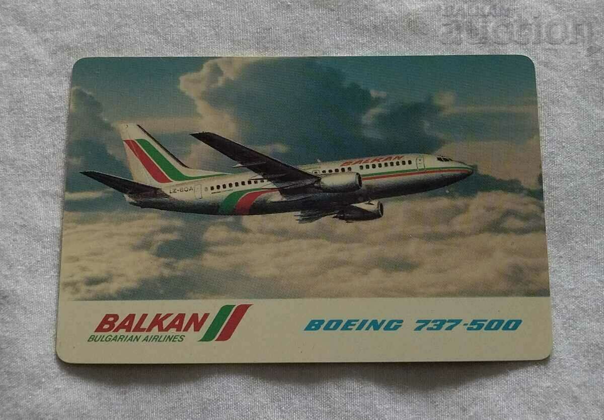 BGA "BALKAN" BOEING 737-500 CALENDAR 1991