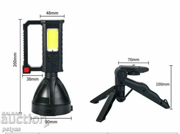 Παράδοση Ισχυρός επαναφορτιζόμενος προβολέας με τρίποδο BL-832Z - 10W Παράδοση Ισχυρός επαναφορτιζόμενος προβολέας με τρίποδο BL-832Z - 10W