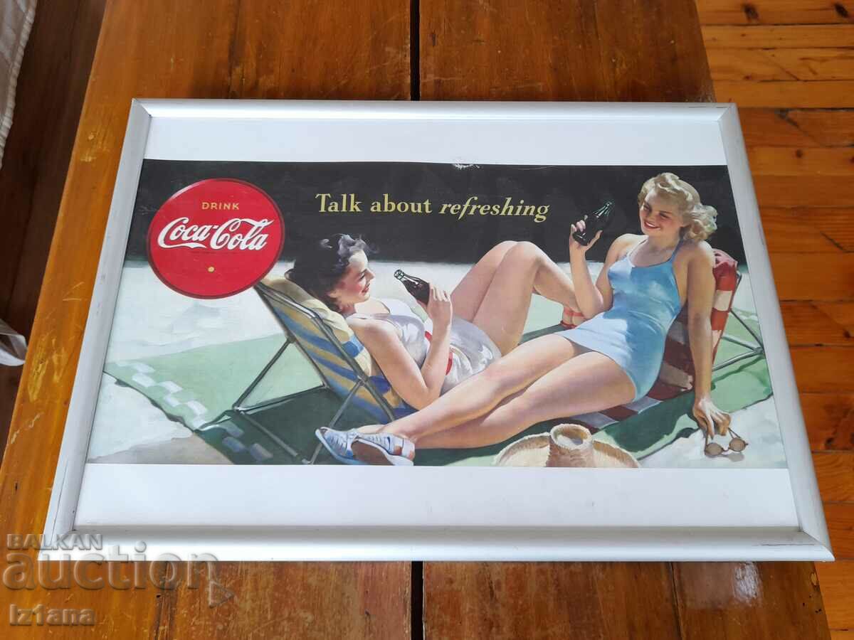 Old Coca Cola advertising picture, Coca Cola with price 50.00 BGN | € 25.56