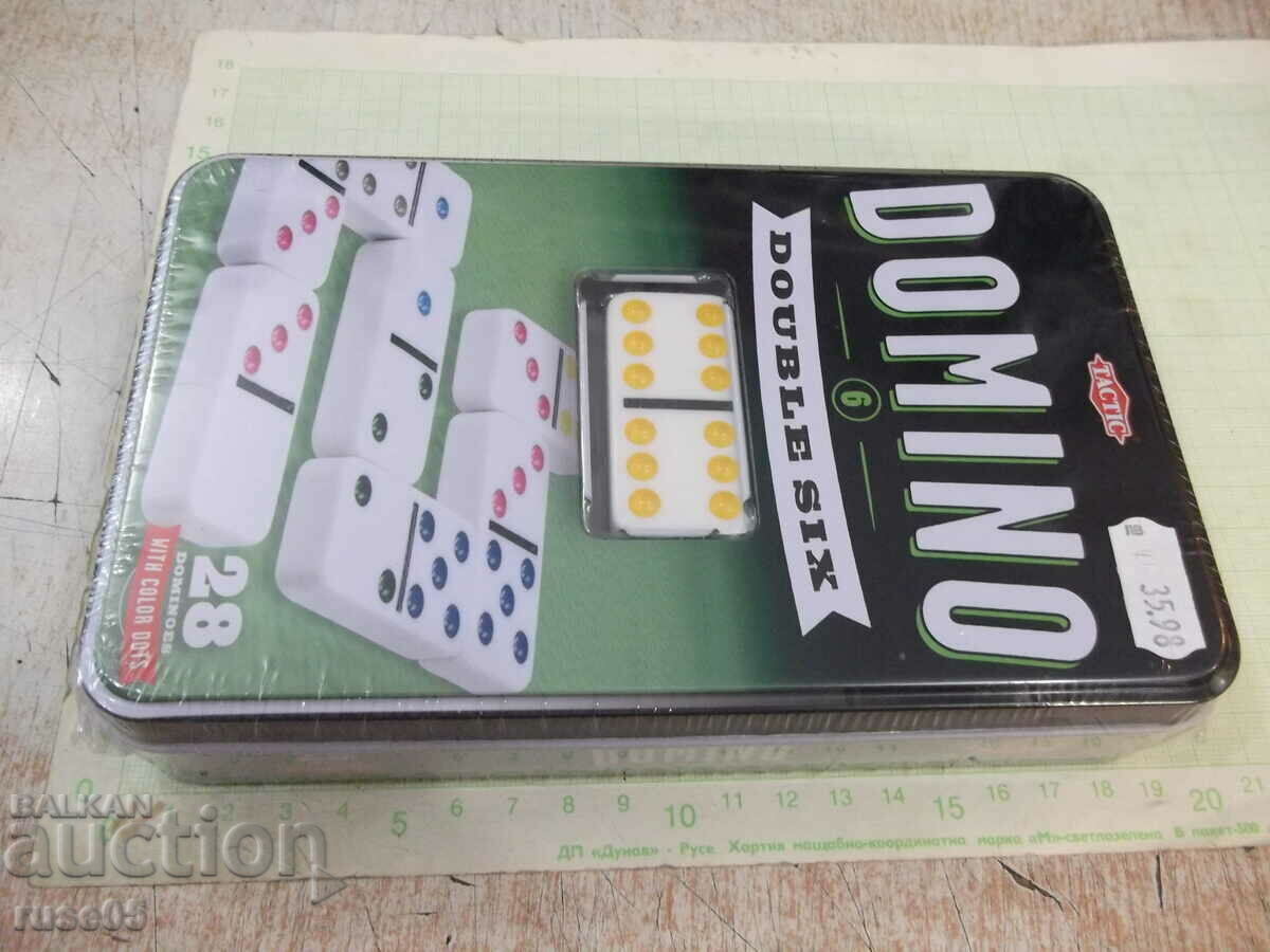 "TACTIC DOMINO 6 DOUBLE SIX" game new in metal box with price 30.00 BGN | € 15.34 "TACTIC DOMINO 6 DOUBLE SIX" game new in metal box with price 30.00 BGN | € 15.34