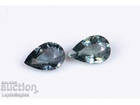 Pair of blue sapphire 1.02ct VS untreated Australia teardrop sl