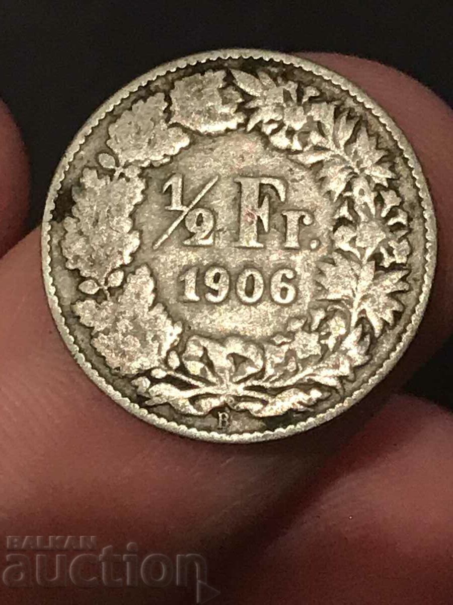 Switzerland 1/2 franc 1906 silver
