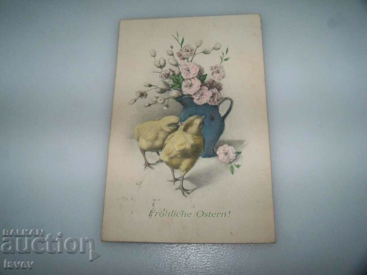 Auction  Three old Easter postcards from 1914.