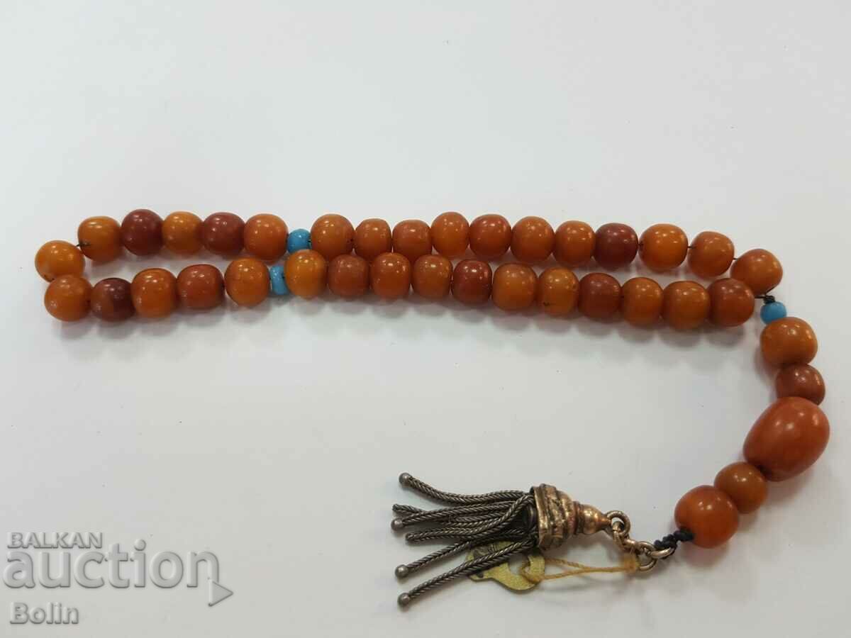 Rare Amber Turkish Ottoman Greek Rosary 19c 33pcs with price 650.00 BGN | € 332.34