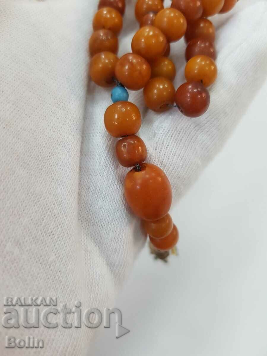 Rare Amber Turkish Ottoman Greek Rosary 19c 33pcs - 5
