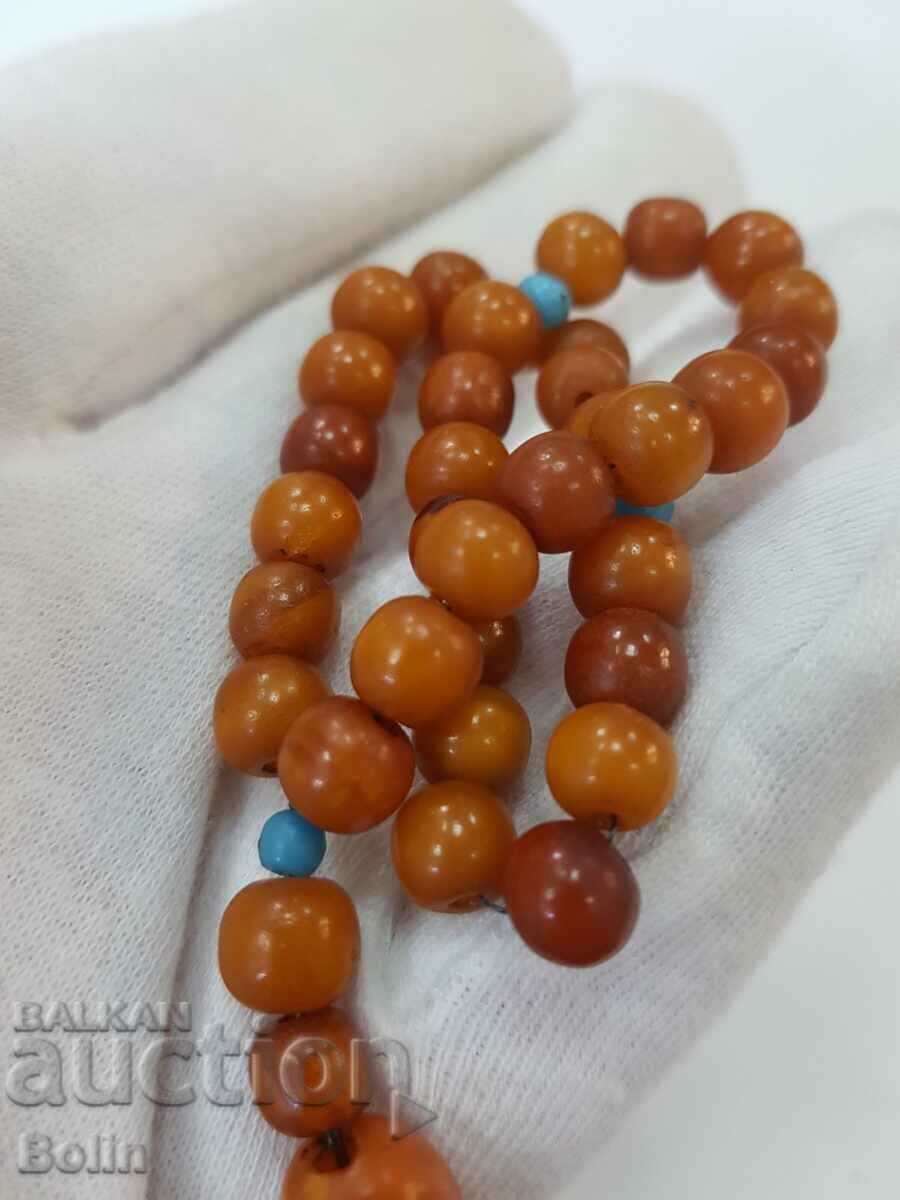 Rare Amber Turkish Ottoman Greek Rosary 19c 33pcs - 6