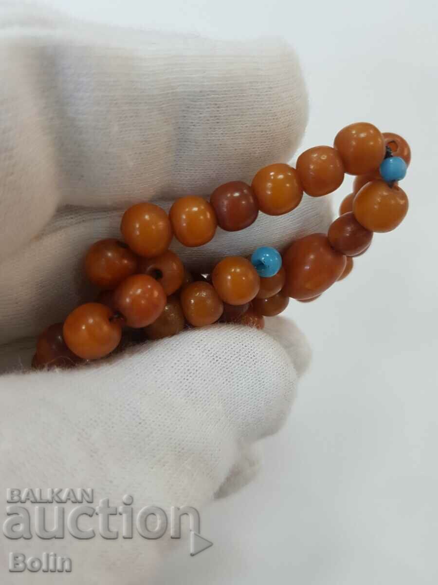 Rare Amber Turkish Ottoman Greek Rosary 19c 33pcs - 7