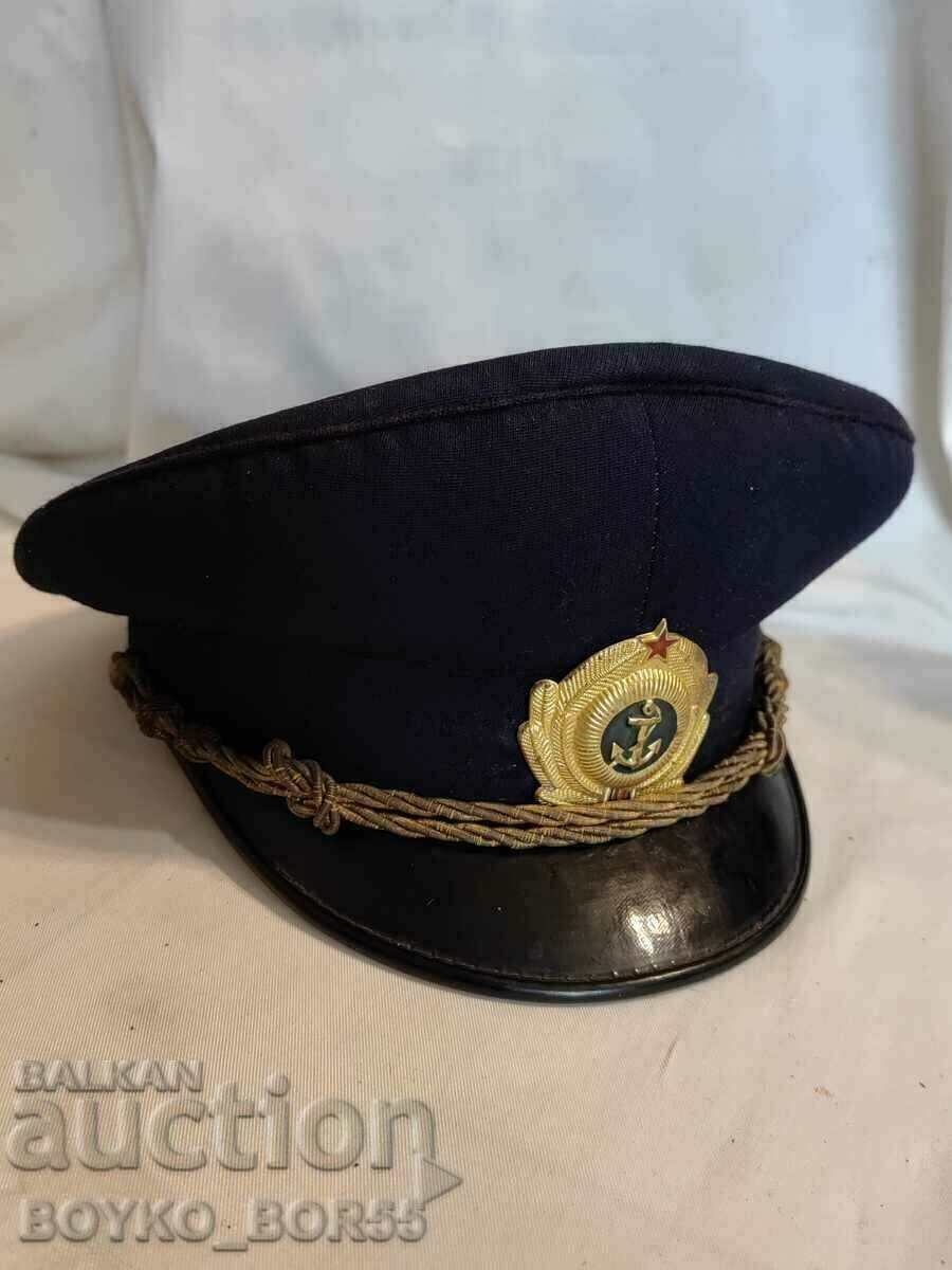 Veche șapcă de marinar militar din soc de ofițer bulgar