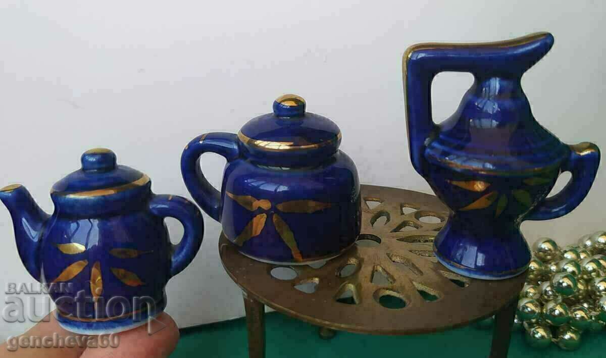 Dollhouse figures - cobalt, porcelain, miniatures - 6