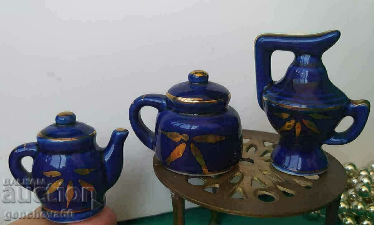 Dollhouse figures - cobalt, porcelain, miniatures - 7