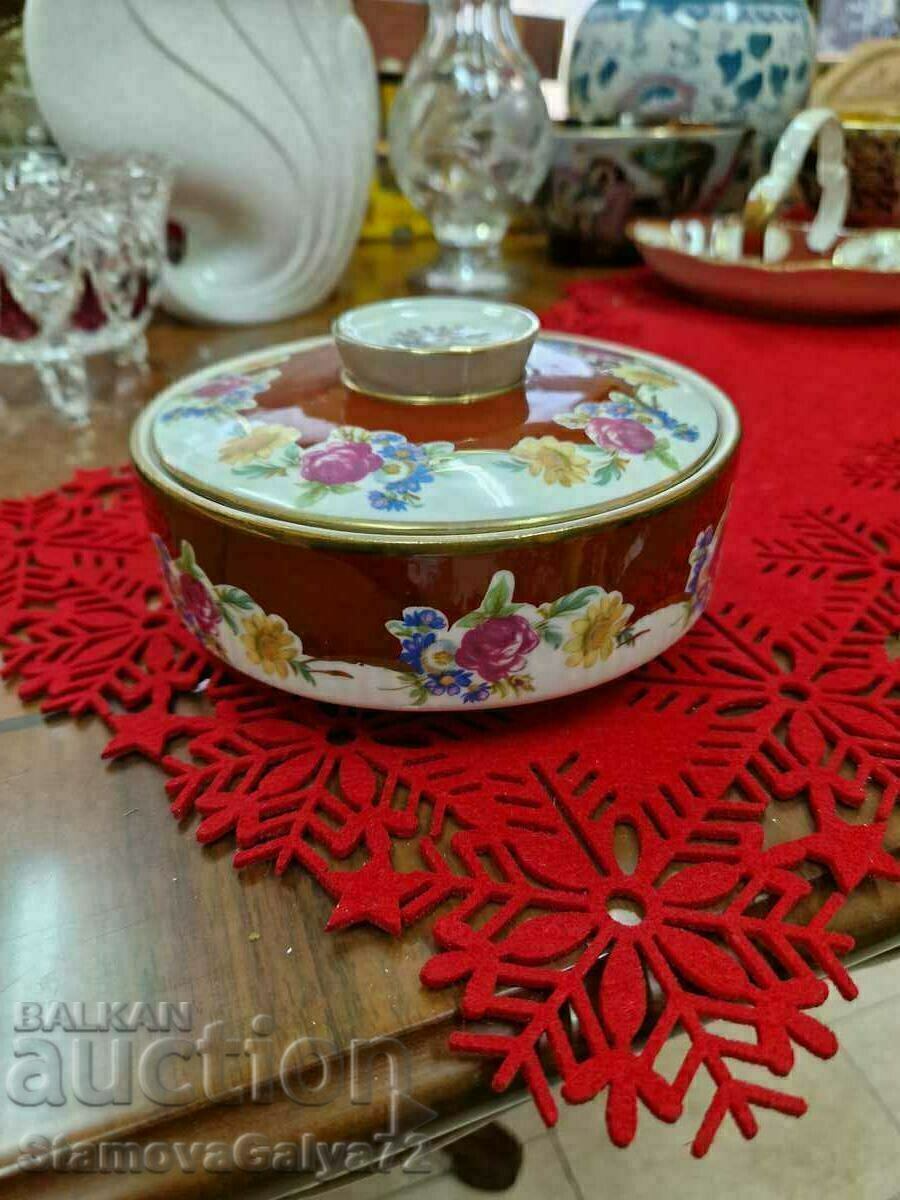 Livrarea Frumoasă cutie de bombe din porțelan antic Finest Por