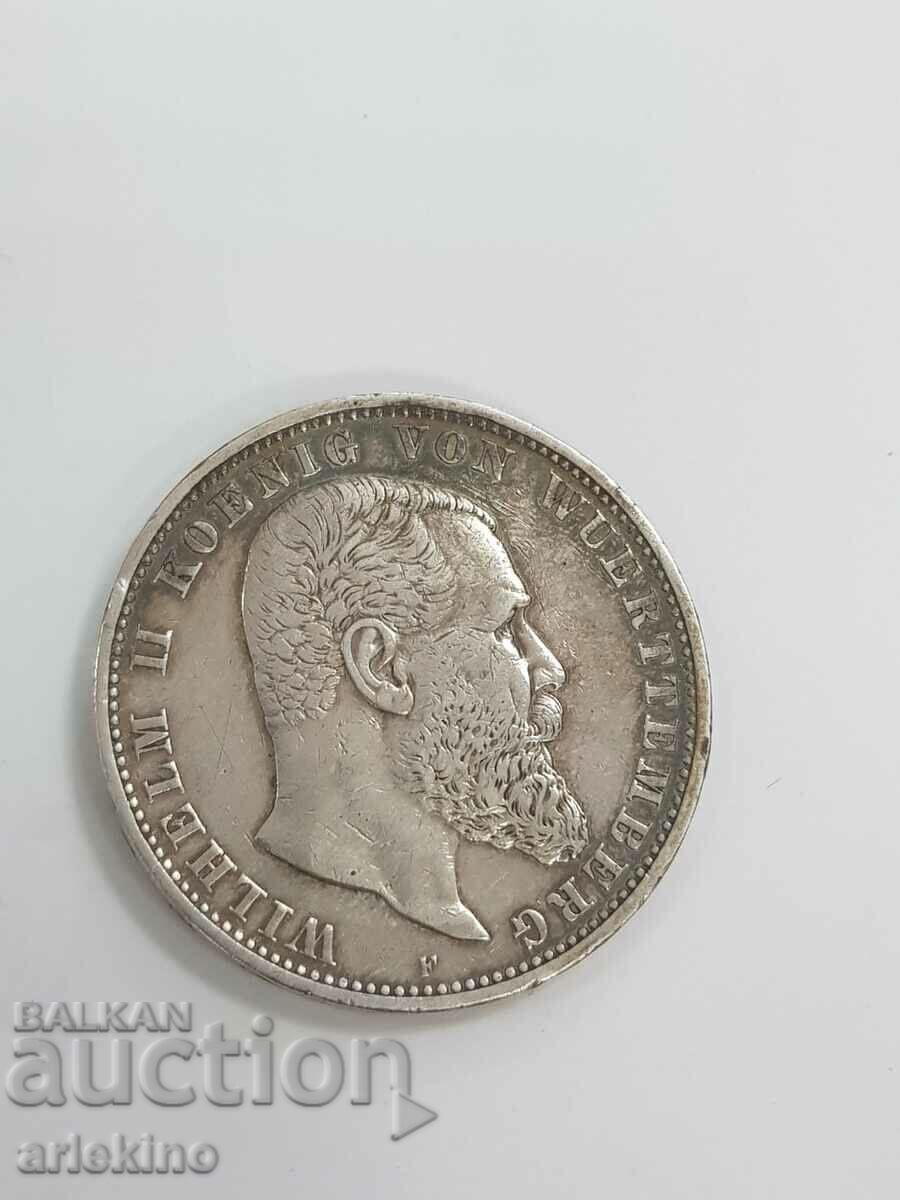 Silver German coin 5 marks 1903 - 5 Silver German coin 5 marks 1903 - 5