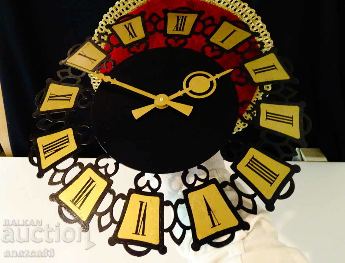 German wall clock, metal.