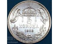 5 kroner 1908 5 kroner Austria Hungary Angels/Ference Jozsef