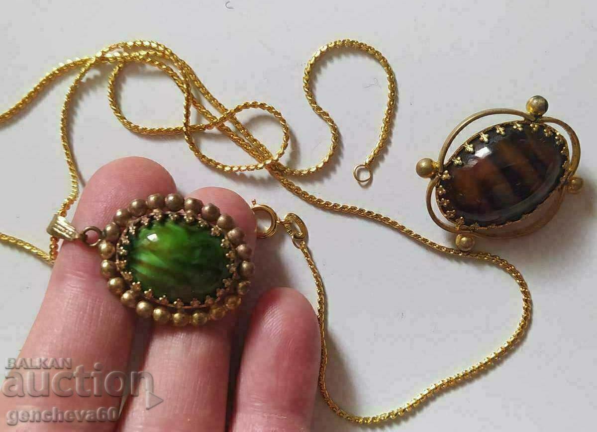 Auction Vintage Murano gold plated necklace and brooch Auction Vintage Murano gold plated necklace and brooch