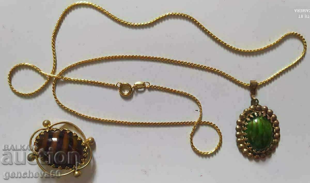 Colier și broșă placate cu aur de Murano vintage - 5 Colier și broșă placate cu aur de Murano vintage - 5