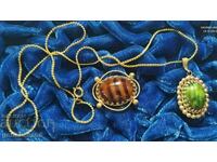 Vintage Murano gold plated necklace and brooch