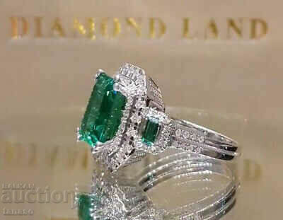Auction Emerald ring, silver plated Auction Emerald ring, silver plated