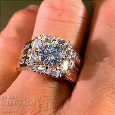 Solid cubic zirconia ring, silver plated with price 25.00 BGN | € 12.78 Solid cubic zirconia ring, silver plated with price 25.00 BGN | € 12.78