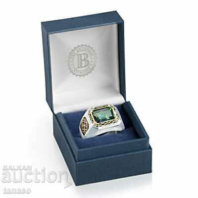 Inel barbatesc cu zircon, placat cu aur cu preț 30.00 BGN | € 15.34