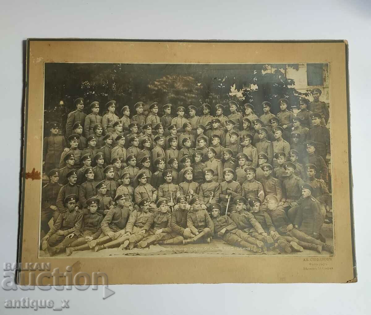 Old large military photo - 1st Company - Sofia Infantry Regiment