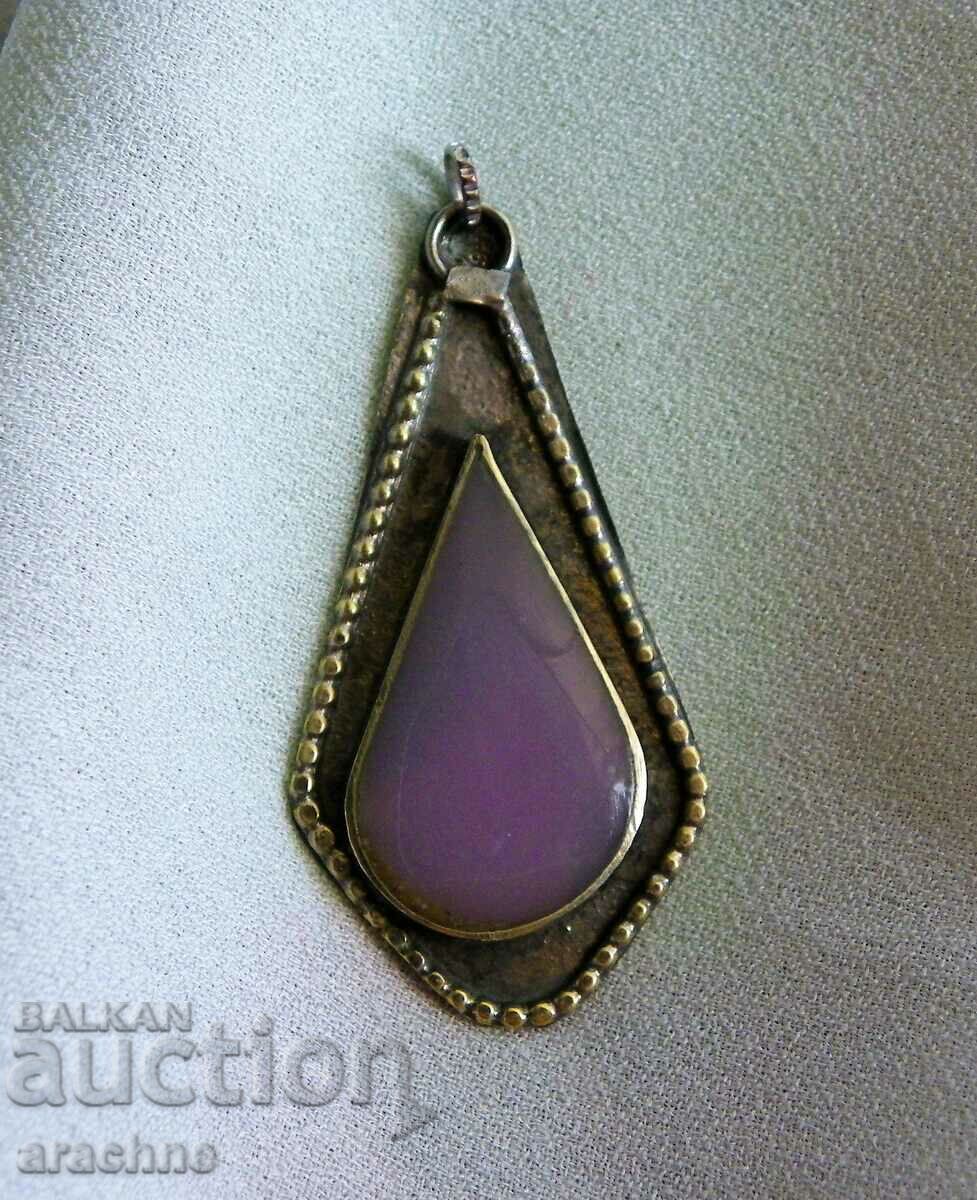 Silver pendant with enamel