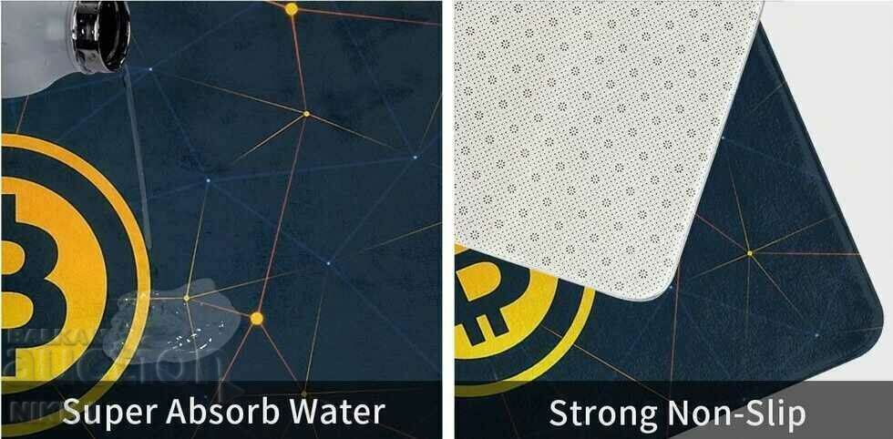 Bitcoin bathroom mat, carpet, door, bathroom, Bitcoin with price 30.00 BGN | € 15.34