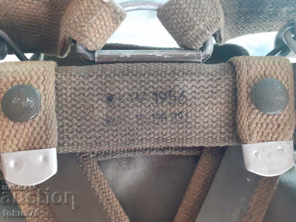 Auction Old Army Military Rucksack with Metal Samar Stamps Auction Old Army Military Rucksack with Metal Samar Stamps