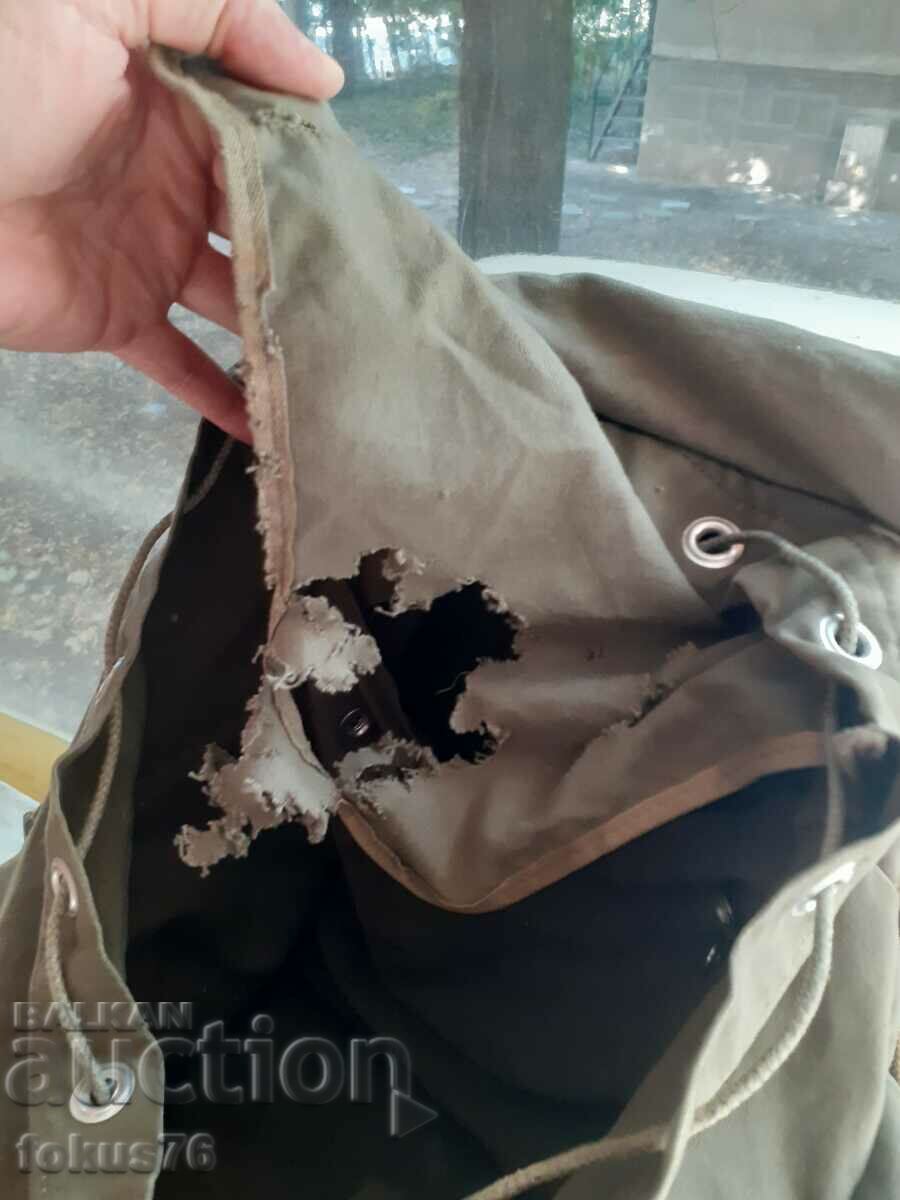Old Army Military Rucksack with Metal Samar Stamps - 5 Old Army Military Rucksack with Metal Samar Stamps - 5