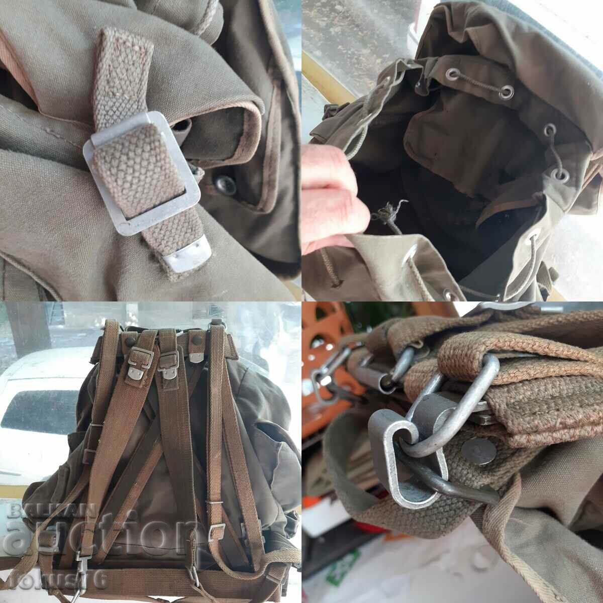 Old Army Military Rucksack with Metal Samar Stamps - 7 Old Army Military Rucksack with Metal Samar Stamps - 7