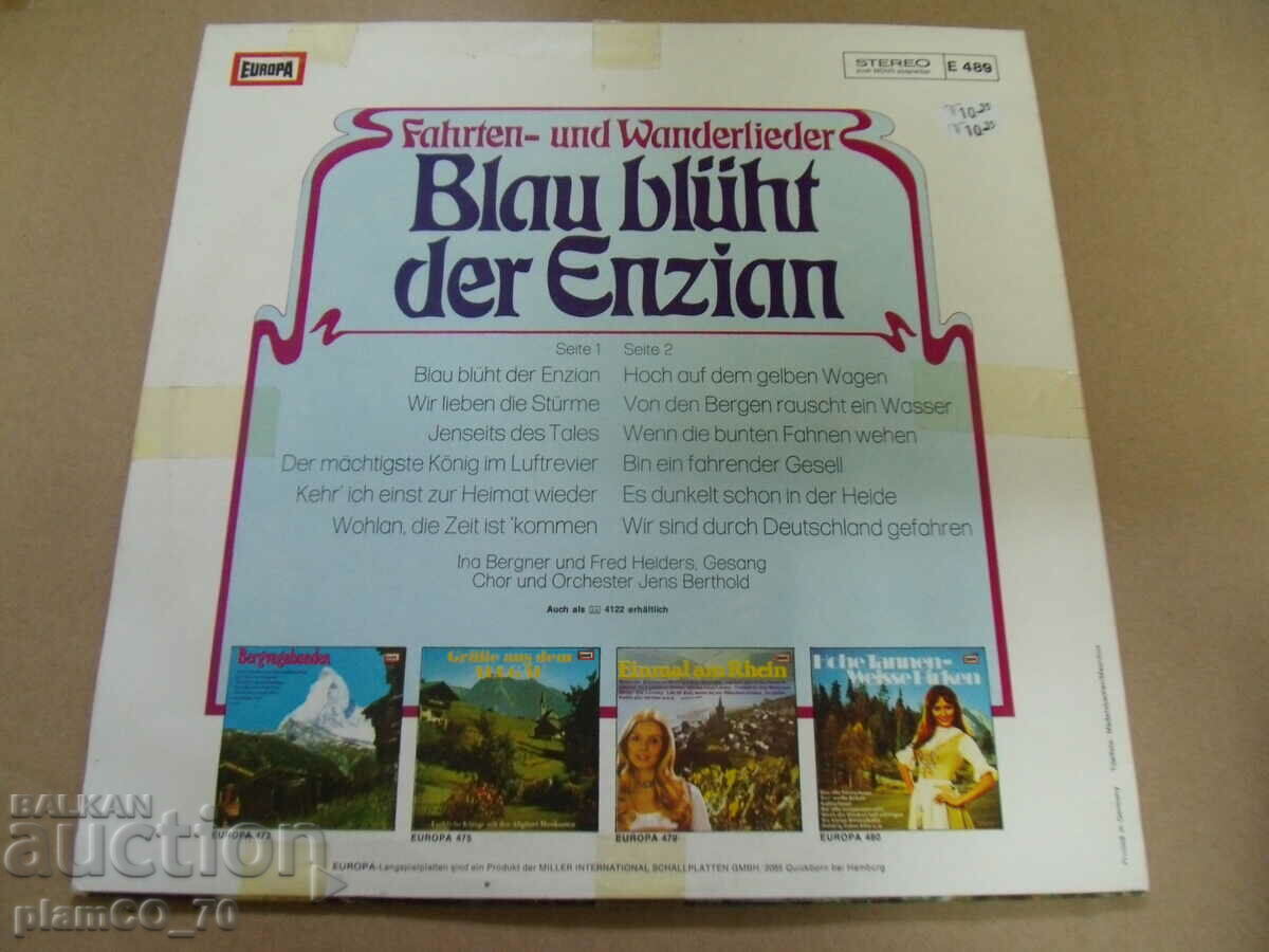 Auction  #*7105 old gramophone record - Blau Bluht der Enzian
